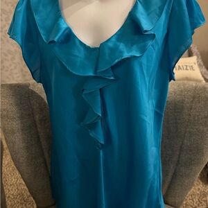 Sunny Leigh Teal Ruffle Blouse